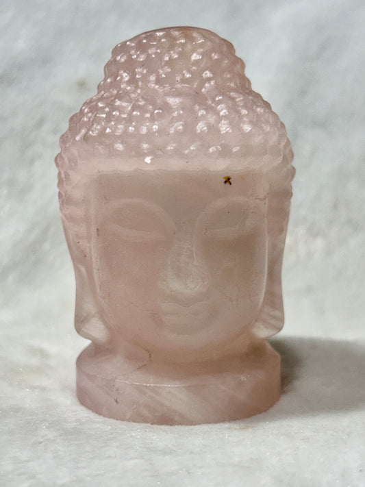 Rose quartz buddha head
