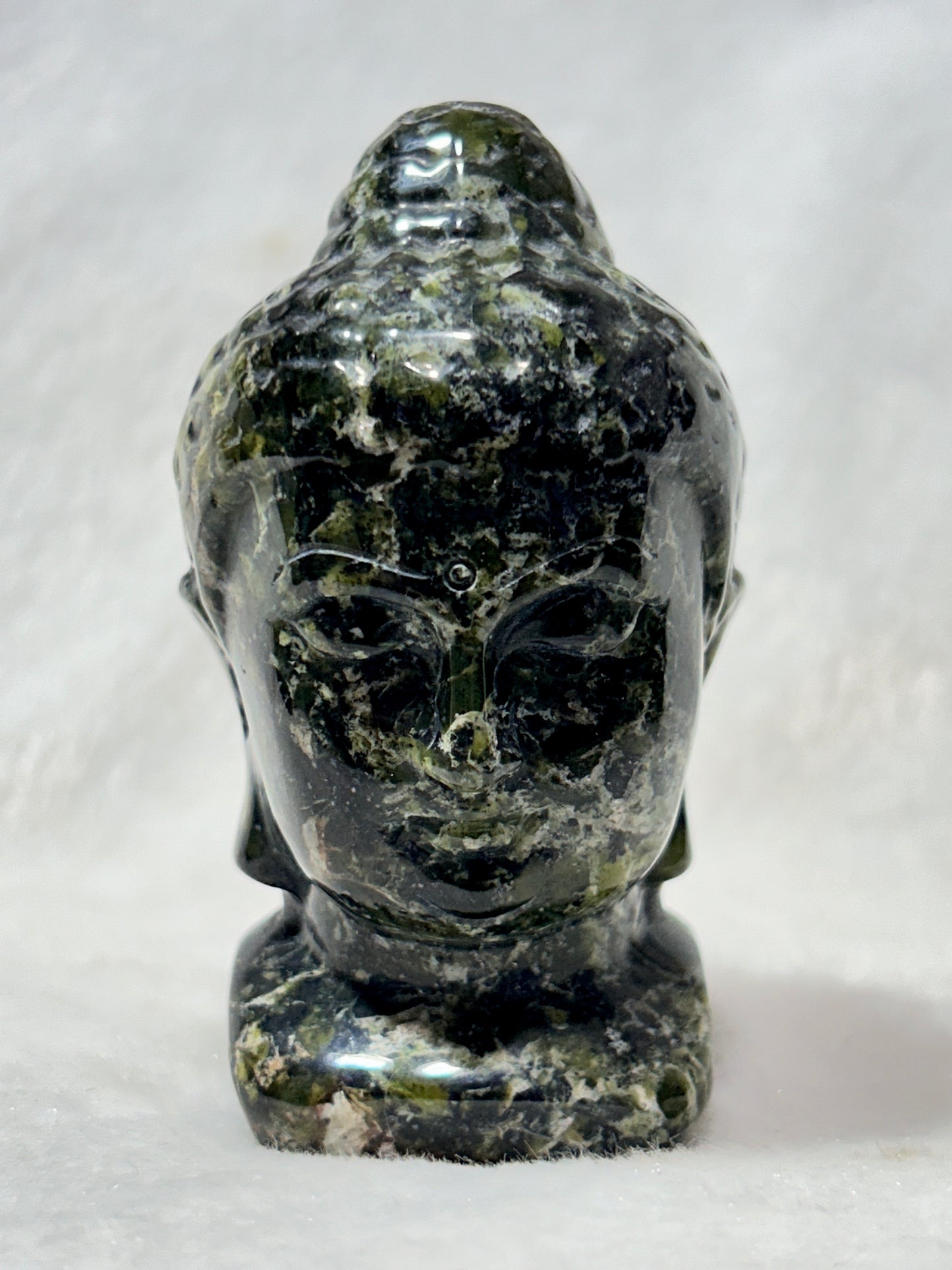 Green jade buddha head