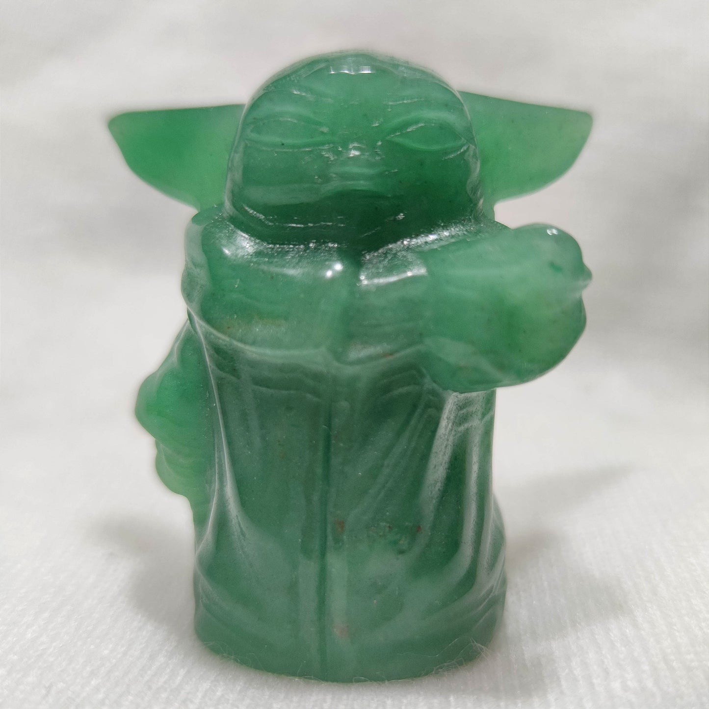 Polished Green aventurine Yoda carvings