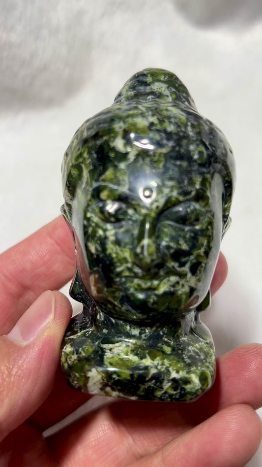 Green jade buddha head