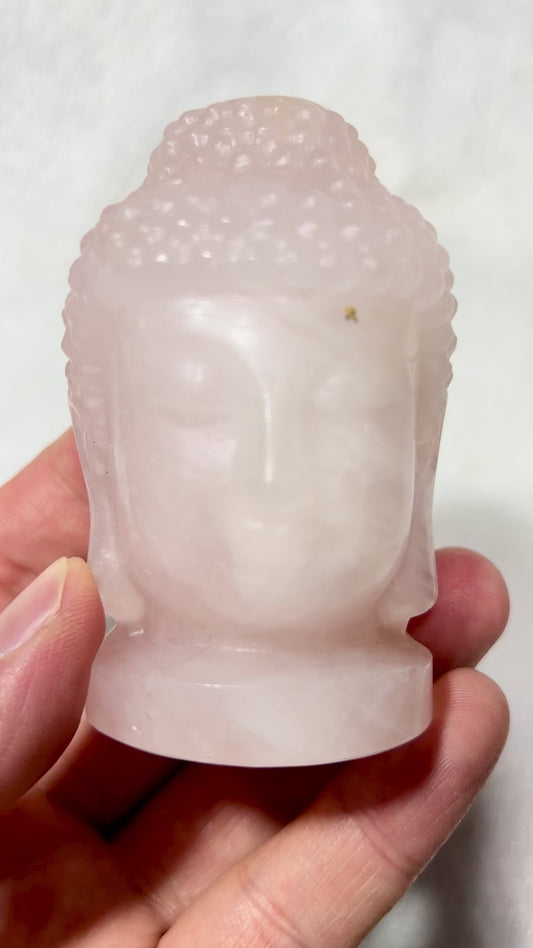 Rose quartz buddha head