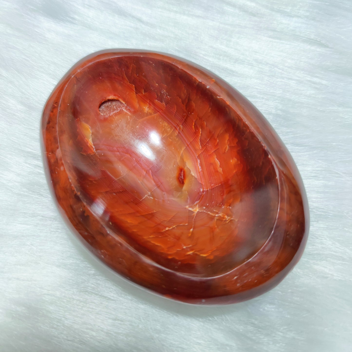 Carnelian bowl with druzy CB002