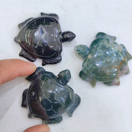 Nice moss agate turtles