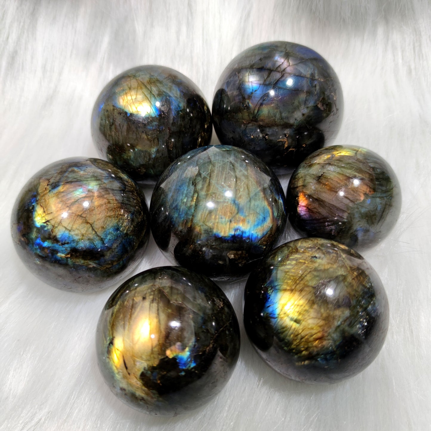 Nice flash labradorite sphere